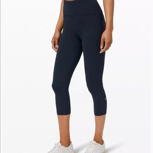 NWT Lululemon blue swift speed High rise crop leggings 21” W/zip up back pocket